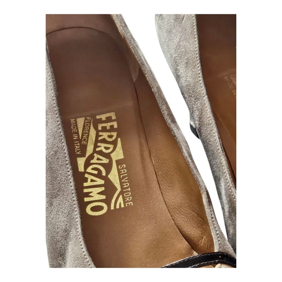 Salvatore Ferragamo Heels Size 9.5 AA Brown Beige - Picture 4 of 15